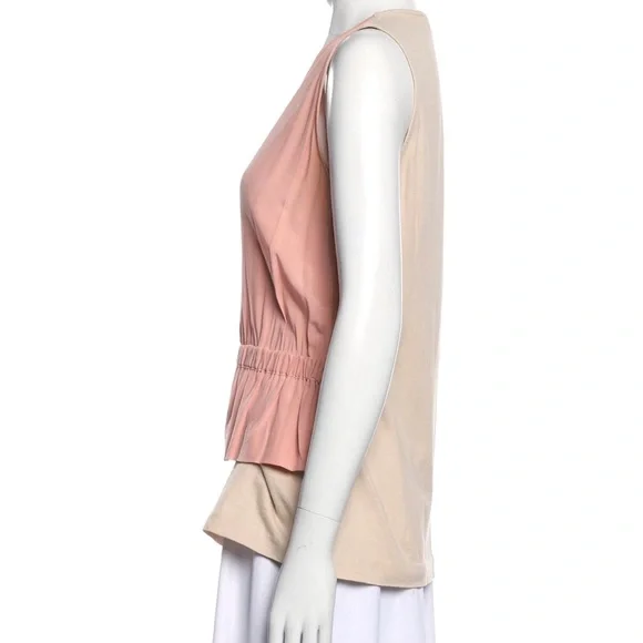 • Marni Blouse
• Pink
• Pleated Accents
• Sleeveless with V-Neck - Picture 3 of 3